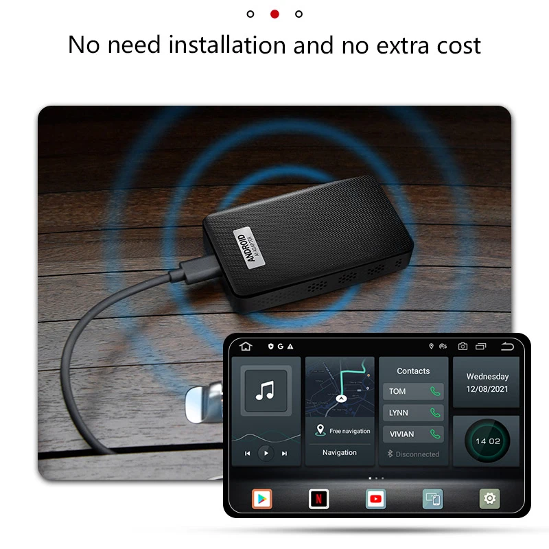 Carplay AI BOX 4 + 64G мини беспроводной Android автомобильный адаптер для автомобиля OEM экран
