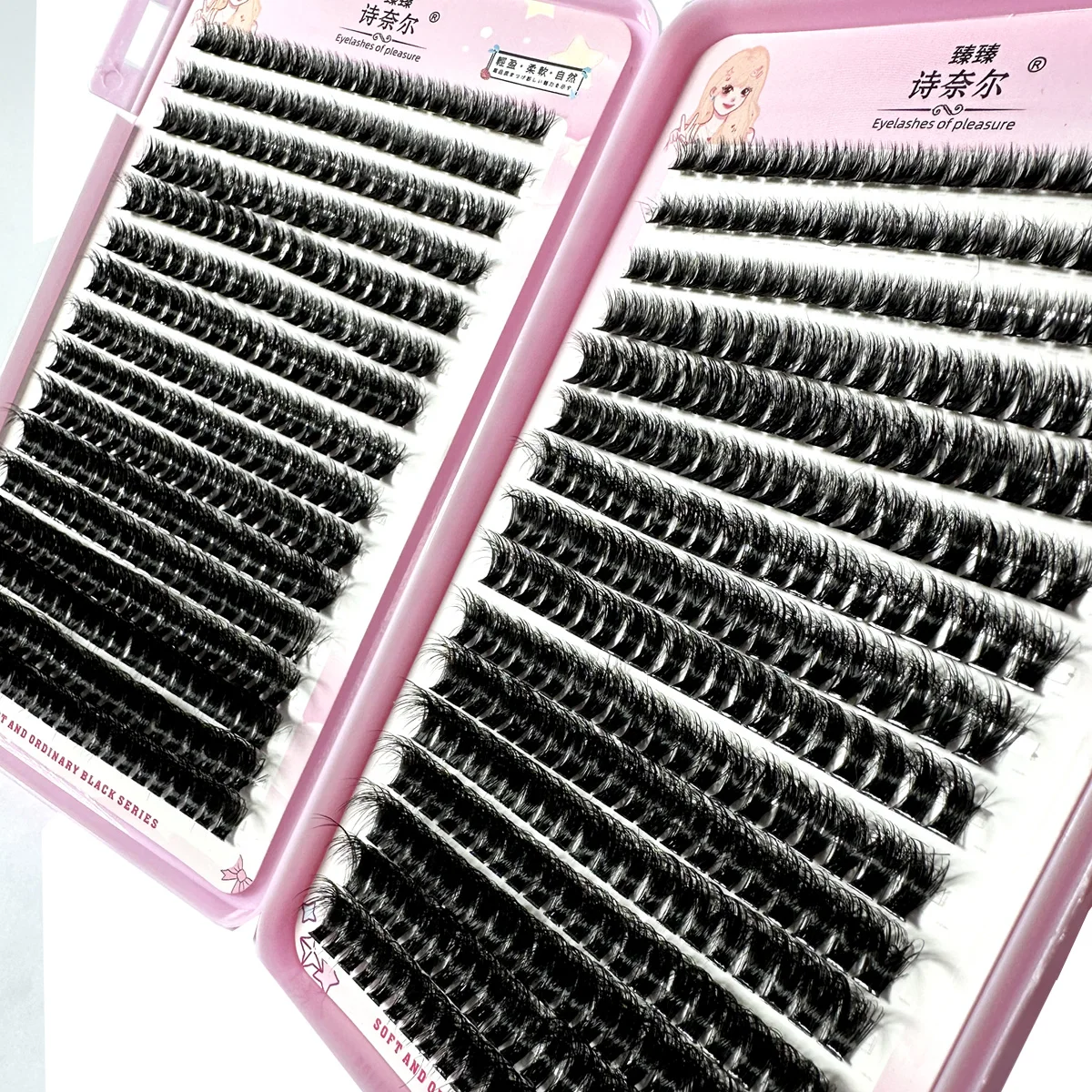 640Ps DIY 5D пушистые кластеры ресниц 100D толстые CC Curl тонкие отдельные ресницы 8-18 мм