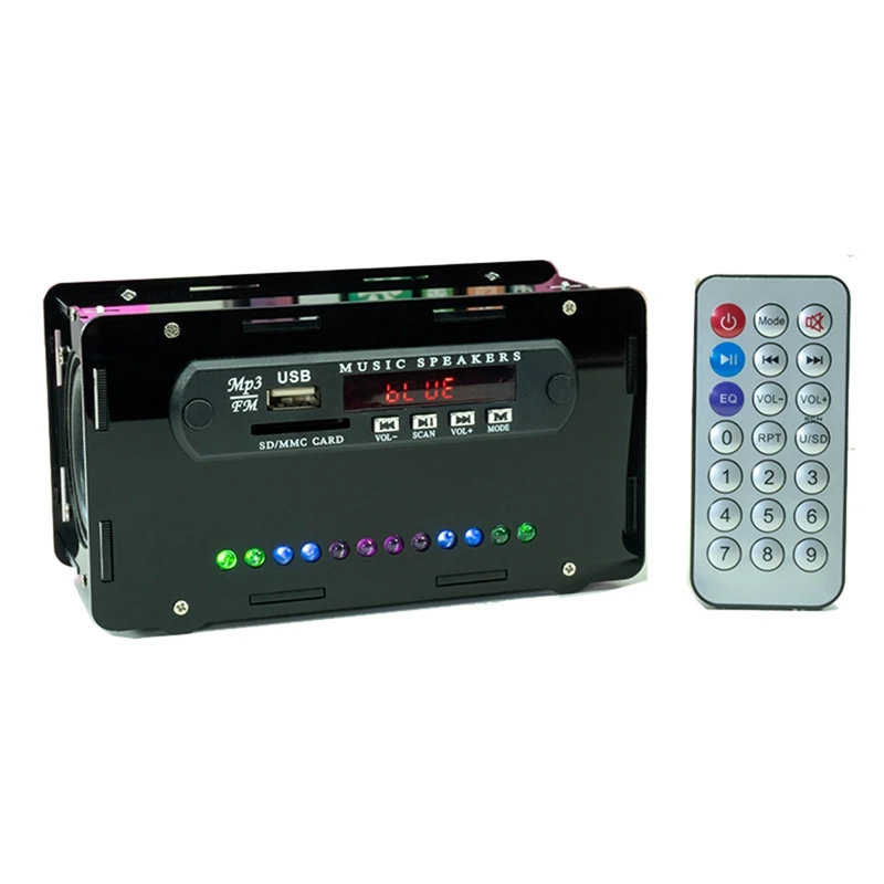 

Bluetooth Speaker Kit FM Radio Card Audio Acrylic Shell Parts with LED Sound Control Level Indicator