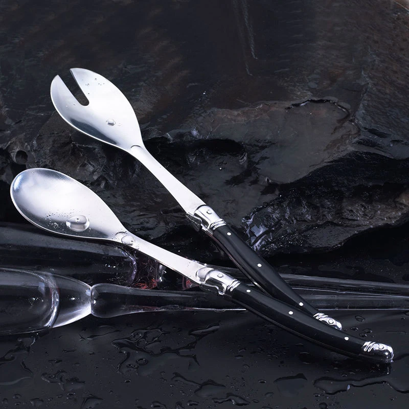2pcs 10'' Red Salad Spoon set Laguiole Stainless steel Spoon