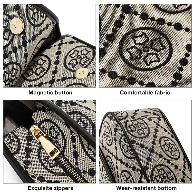 foxer new designer brand logo print women crossbody shoulder bag female office commuter tote fabric simple stylish retro handbag free global shipping