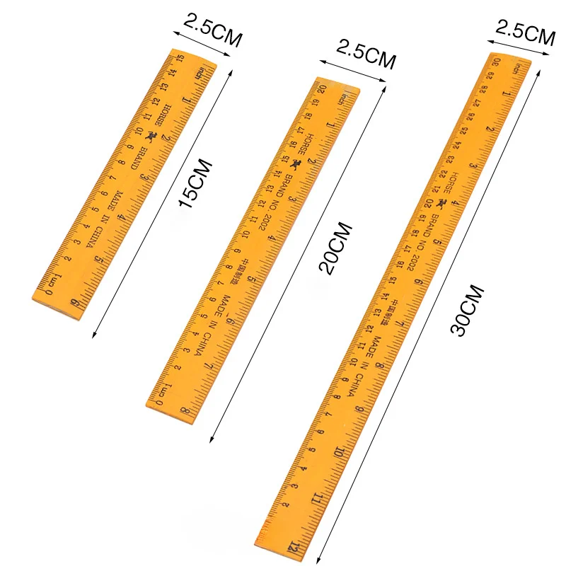 

Wooden Ruler Double Sided High-Quality Multifunctional Straight Edge Student Office School Measuring Tool Stationery