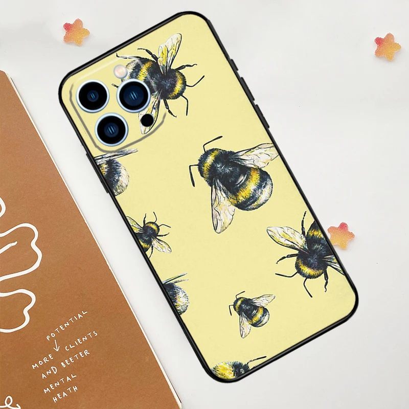 Чехол Bee Honey для телефона iPhone 15 14 13 12 11 Pro Max Mini 7 8 Plus XS X XR SE 2022 2020 задняя крышка