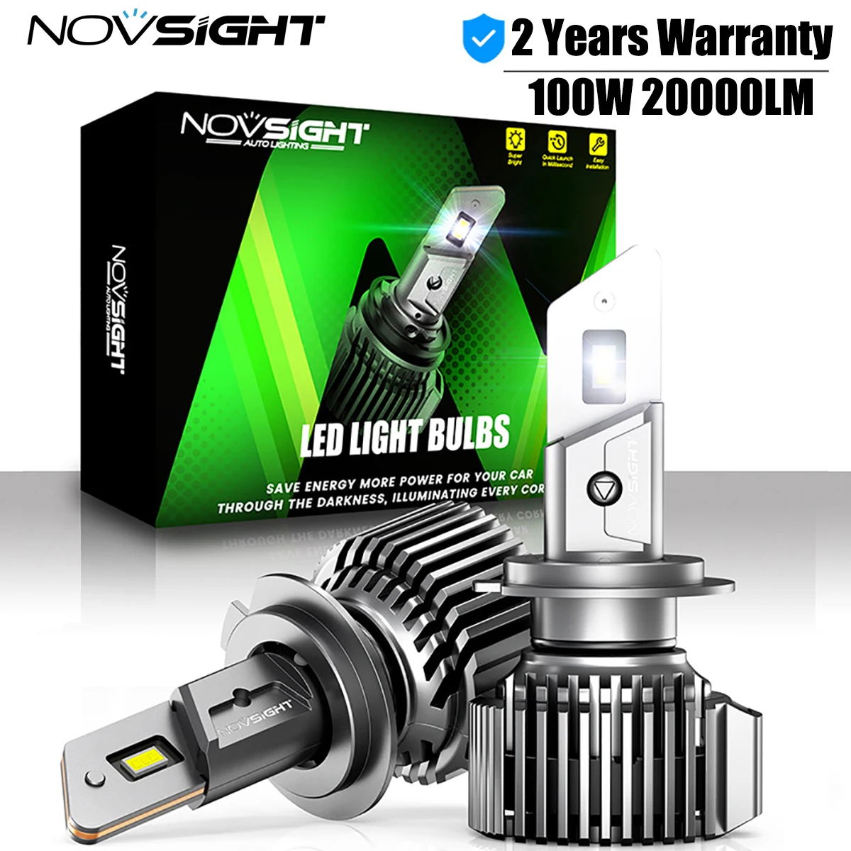 Светодиодные лампы для автомобильных фар NOVSIGHT H7 Canbus H11 H4 9005 HB3 9006 HB4 H8 H9 H13 100 Вт 6500 лм яркие к белые 12 в 1 мм автомобильные лампы