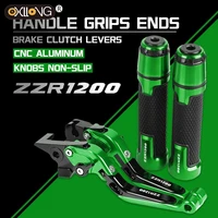 zzr1200 motorcycle cnc brake clutch levers handlebar knobs handle hand grip ends for kawasaki zzr1200 2002 2003 2004 2005