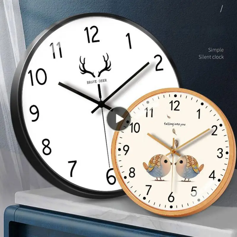 

Vintage Decor Horloge Abs Back Plate Art Wall Clock Creative Round Clock Silent Living Room Decoration Simple Quartz Clock