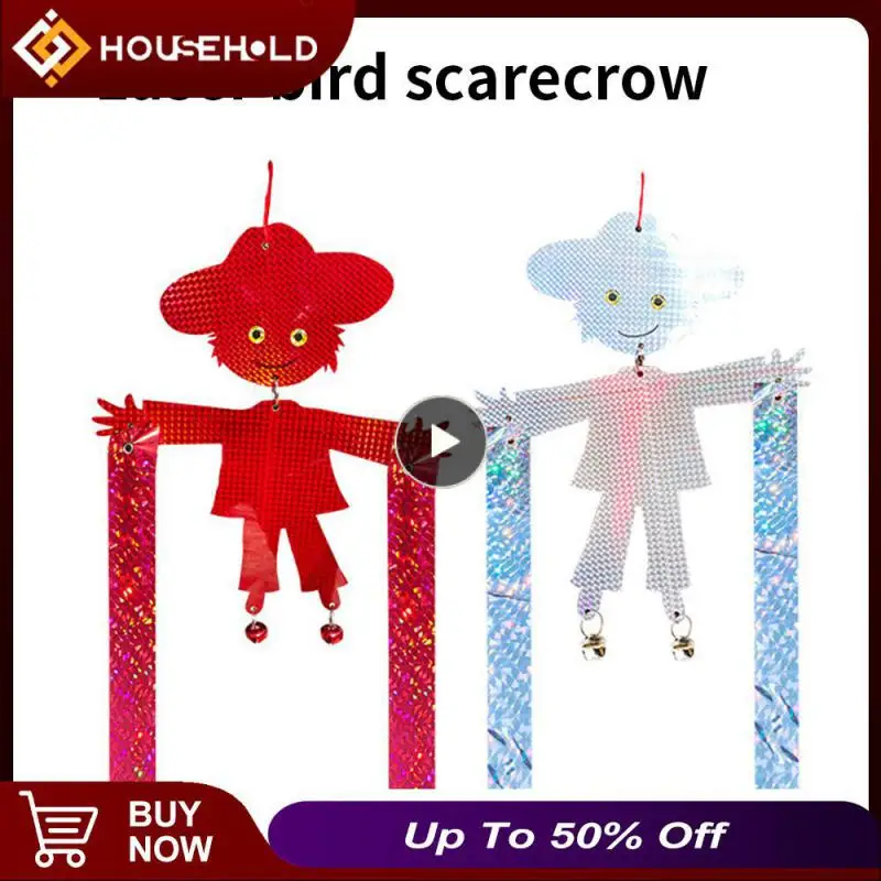 

Garden Bird Repellent Tool Double-sided Laser Fake Scarecrow Bird Repeller Hanging Reflective Bird Repellent Garden Accessories