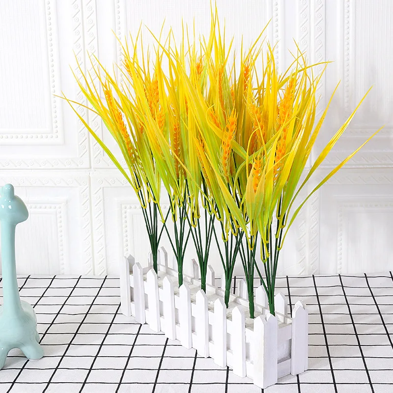 7 вилок водная трава искусственные листья пшеничные уши искусственный цветочный