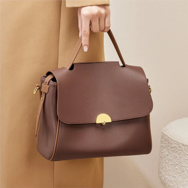 FULANTI Women's Bag 2023 New Fashion Handbag Women's Premium Feel Real Cowhide Women's Bag Temperament Crossbody Bag