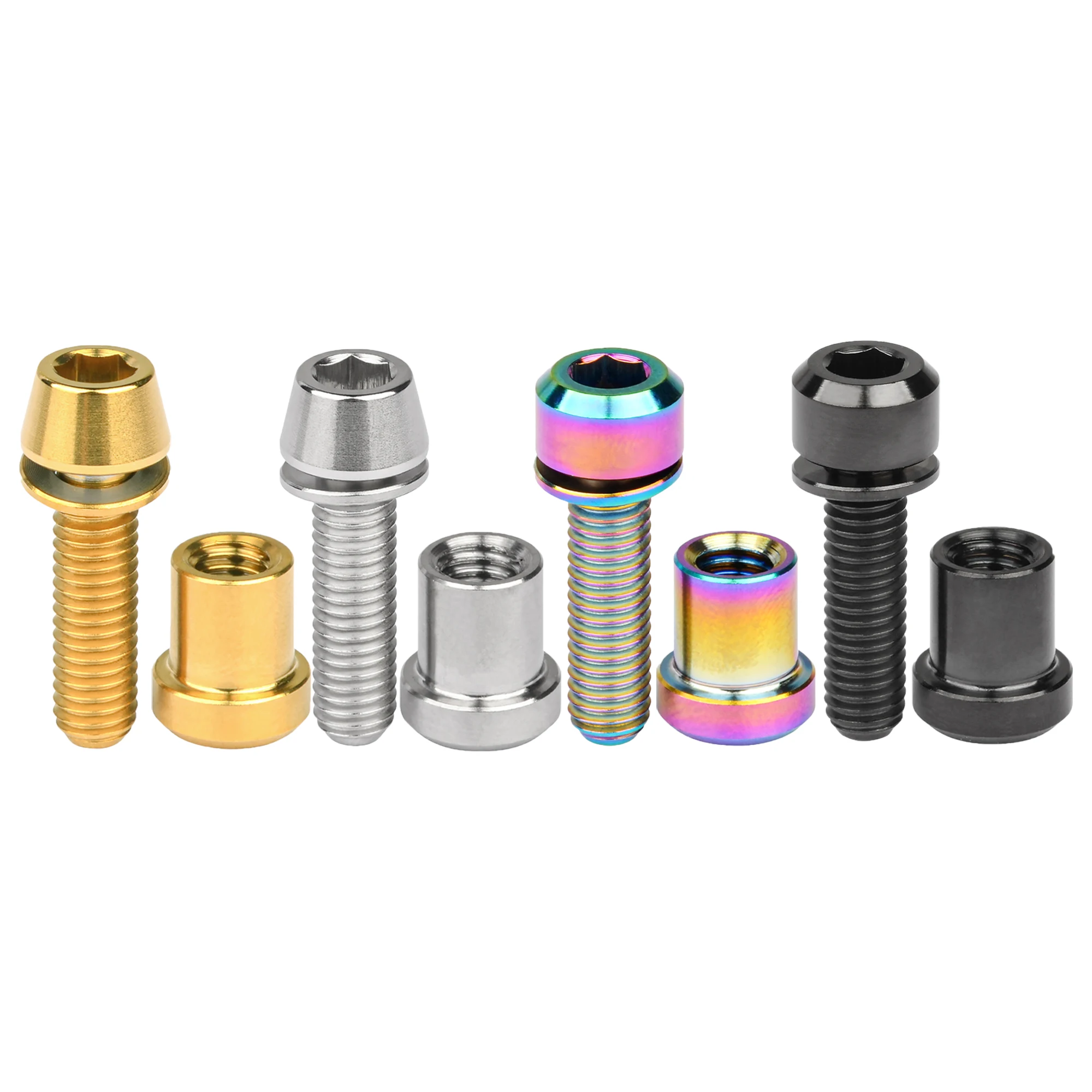 

Xingxi M5x16/18/20mm Hex Key Head Washer Screws + M5 Titanium Nut for 3t Carbon Fiber Fork Lock