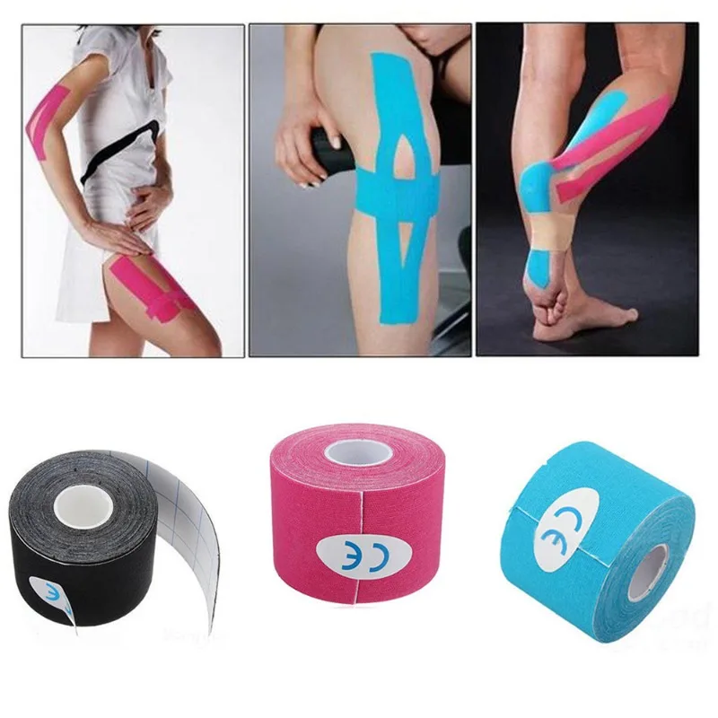 

2022 New Kinesiology Tape Athletic Recovery Elastic Tape Kneepad Muscle Pain Relief Knee Pads Support for Gym Fitness Bandage