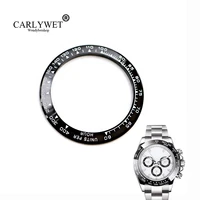 carlywet wholesale high quality ceramic black with white writing 38 6mm watch bezel for daytona 116500 116520