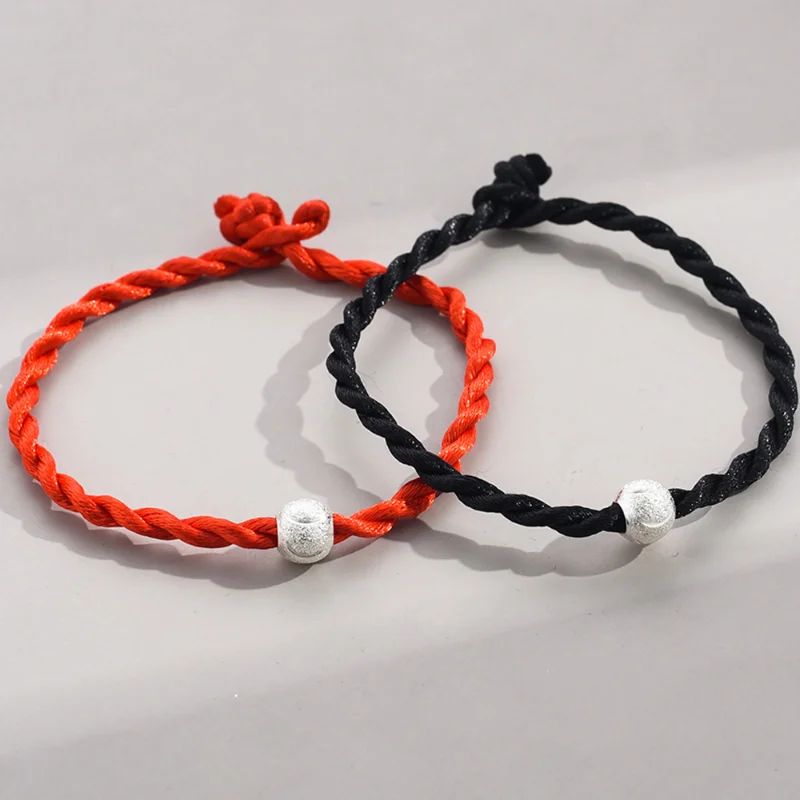 

Handmade Woven Red Rope Bracelets Beaded Bracelet Simple Men Women Lovers Amulet Healthy Lucky Bracelet Festival Auspicious Gift