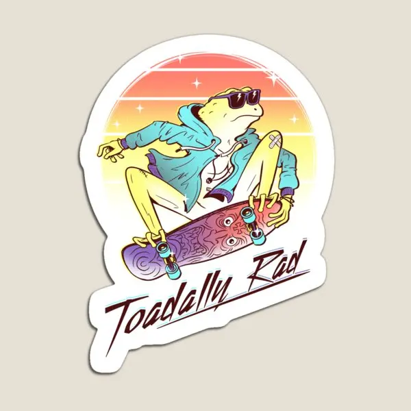 

Toadally Rad Retro Skater Magnet Decor Stickers Refrigerator Home Toy Cute Magnetic Kids Funny Holder for Fridge Organizer