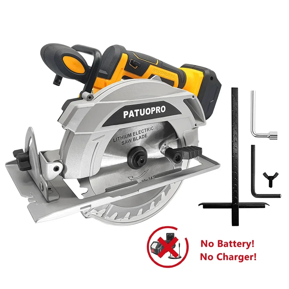 

PATUOPRO Аккумуляторная циркулярная пила 6,5 дюйма 1500 Вт для Makita 18 В