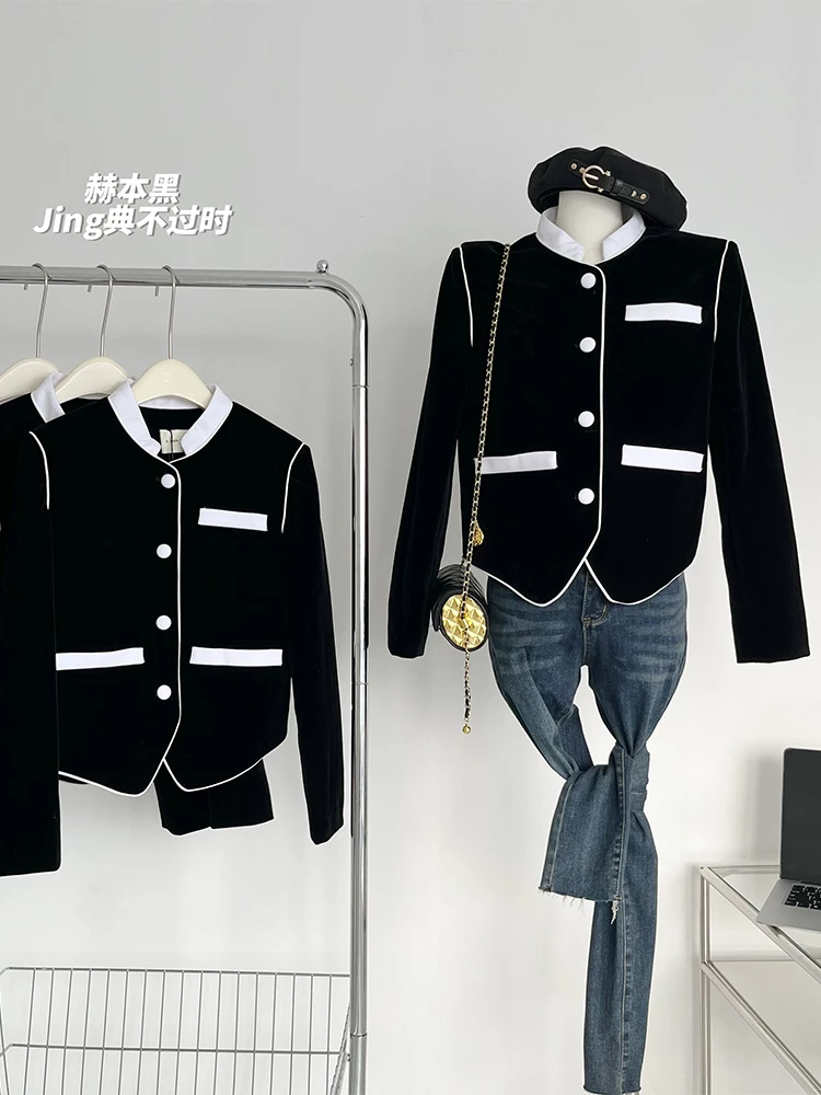 

2022 New Autumn Winter Women Vintage Single-breasted Jacket Design Outwear Korean Fashion Coat Office Lady Elegant Luxury Casual