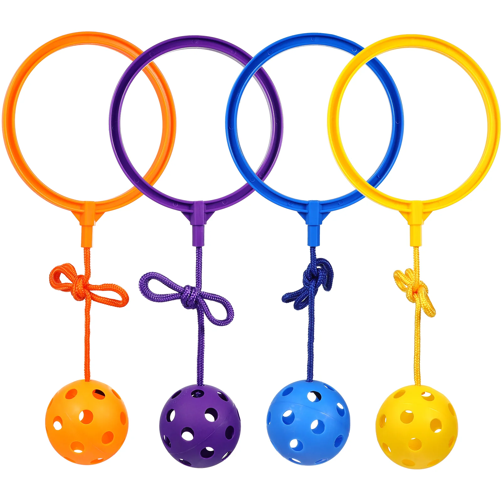 

4 Pcs Bouncing Ball Jumping Ring Toys Exercising Skip Rings Kids Sports Ankle Unisex Ropes Childrens Outdoor Playsets Balls