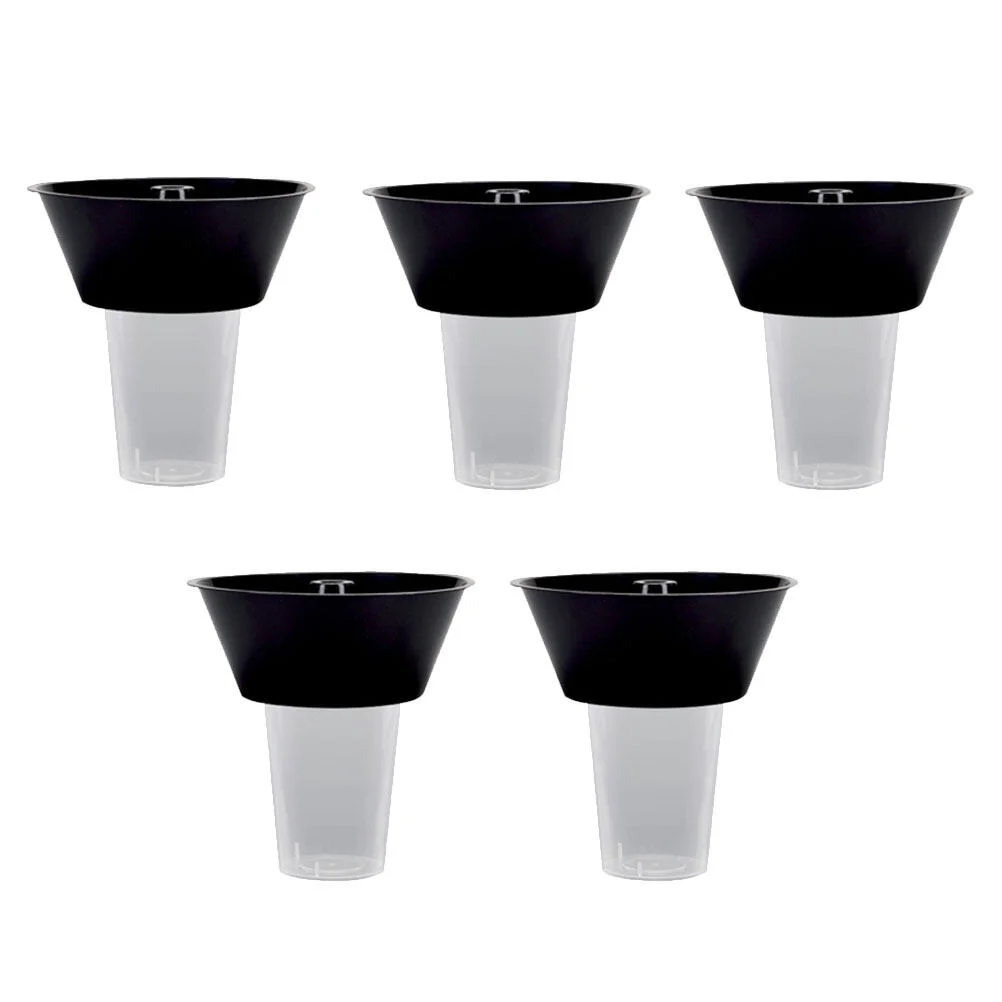 

5 Sets Clear Disposable Cups Drink Beverage Containers Tray 16.5X16.5X15.5CM Soda Water Outdoor Snack White Pp Child