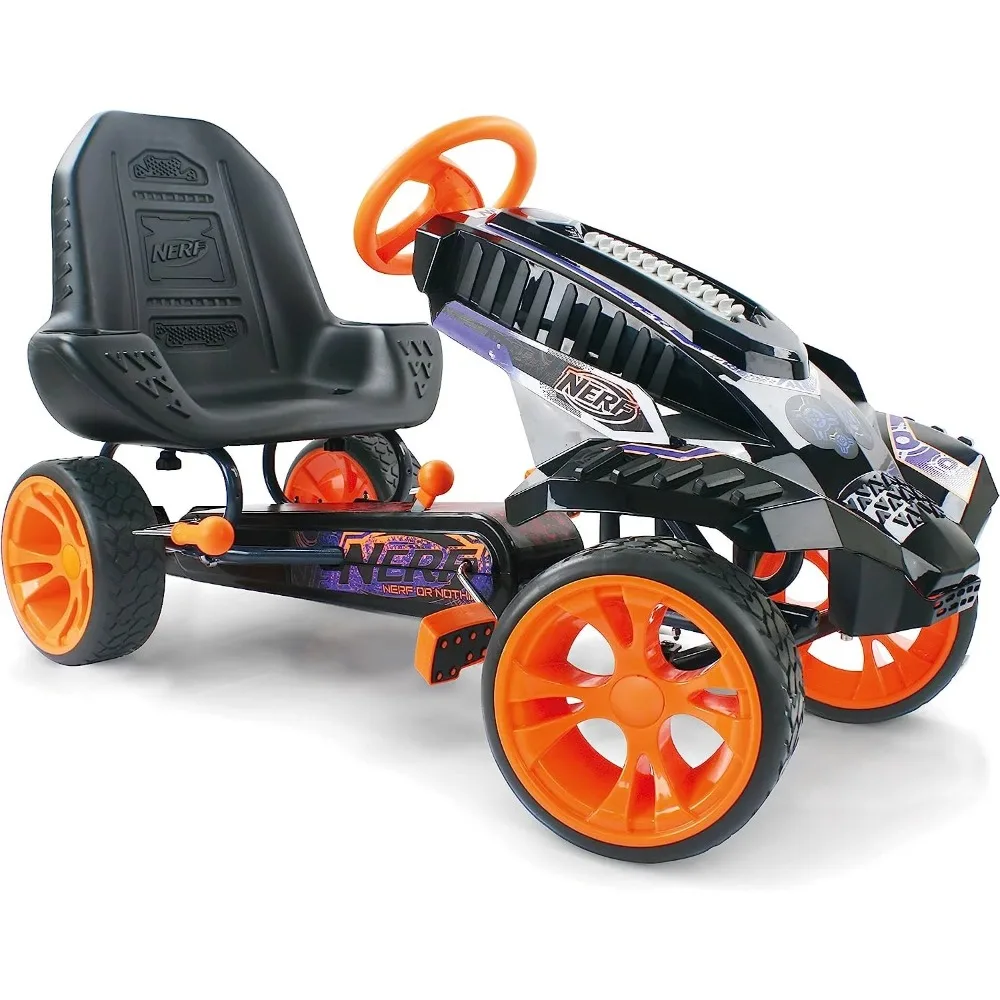 

Скоростной гоночный автомобиль Nerf с педалью, оранжевый/серый/черный, четырехколесный электромобиль larпредупреждение