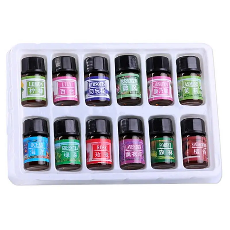 

Essential Oil Gift Set 12-bottle 0.13oz Essential Oils Christmas Aromatherapy Scents DIY Candle Making Water-soluble Aromatic