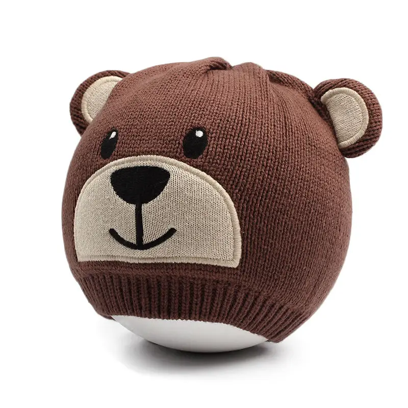 

2022 New Moschino Cartoon Bear Baby Hat Soft Warm Kids Boys Girls Cap Beanie Winter Knitted Children Caps Hats