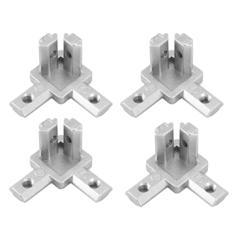 

T-Slot Aluminum Stretch Profile 2020 Series 3-Way Angle Bracket Connector With Screw