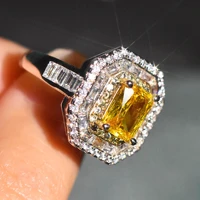 origin 18k white gold topaz ring for women fine wedding bands engagement topaz gemstone jewellry gemstone ring box females