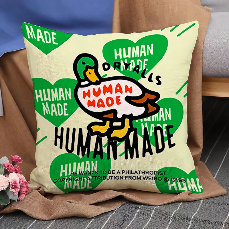 

Double-sided Printed Cushion Cover Human Made Home Decor Short Plush Pillowcase Bedroom Car Sofa Cushion Cover 40x40