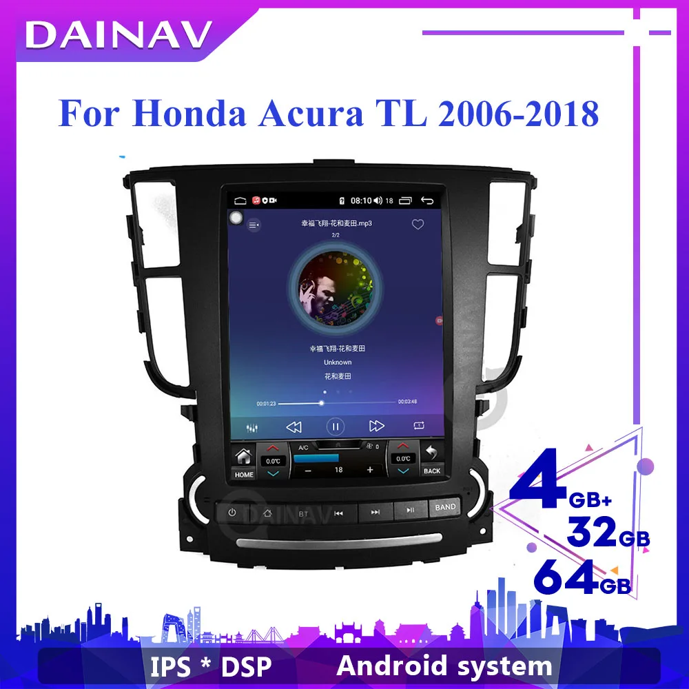 

Автомагнитола 2 Din на Android с вертикальным экраном для Honda acura TL 2004 2005-2008, автомагнитола с GPS-навигацией, мультимедийным DVD-плеером