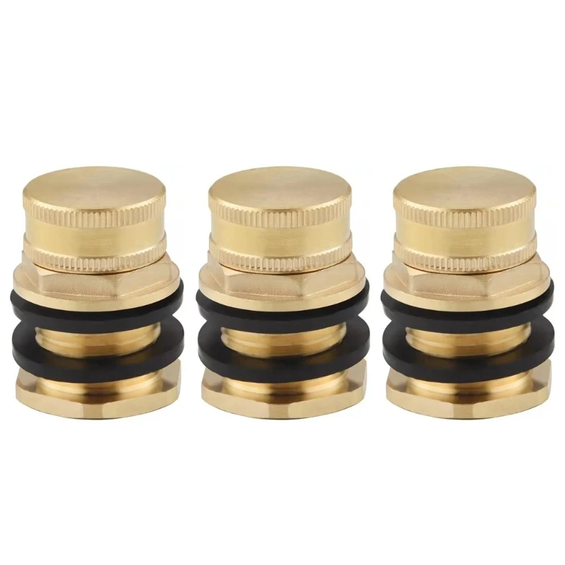 

3PCS Secure Water Tanks Connector Brass Bulkhead Fitting with Rubber Washer " Female Thread to 3/4" GHT Male