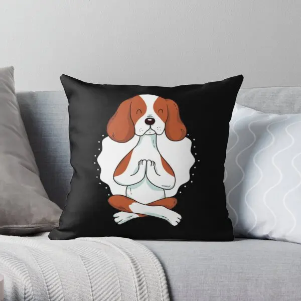 

Meditating Colorful Meditating Dog Yog Printing Throw Pillow Cover Cushion Sofa Wedding Anime Bedroom Pillows not include