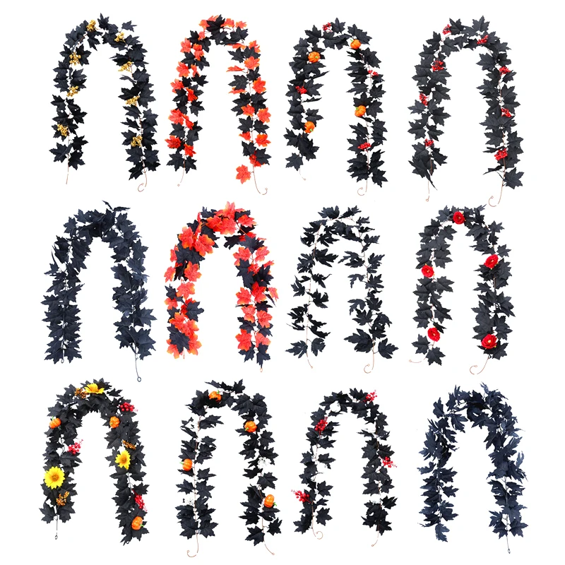 Искусственный Кленовый Лист Гирлянда 2 М Осенний Декор Растительный Виноградная