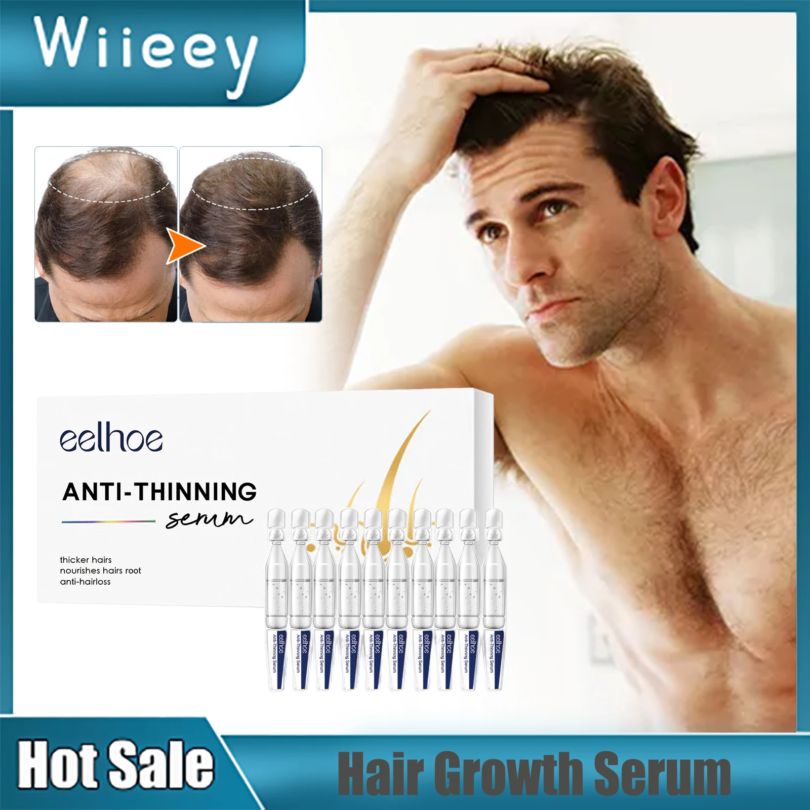 

Hair Growth Essence Scalp Treatment Follicle Repairing Anti Loss Bald Fall Thinning Alopecia Thickener Fast Hairs Regrowth Serum