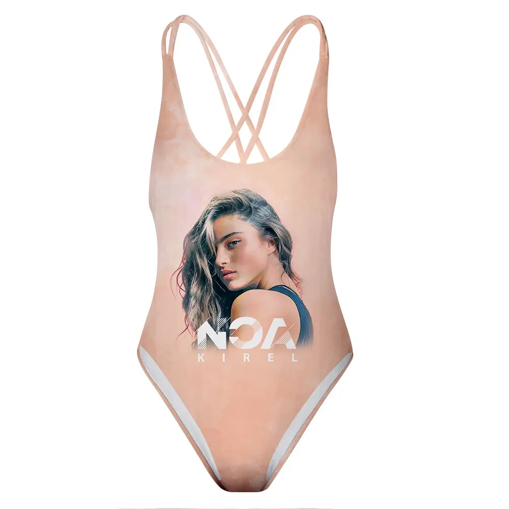 

Women Sling One-piece Swimwear Noa Kirel Backless Swimsuit Beach Bathing Suit
