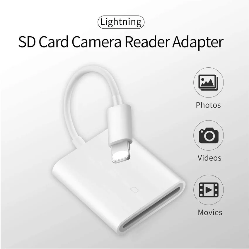 Адаптер Lightning/SD для IPhone 14 13 12 11 Pro Max Mini XS XR X IPad Otg Micro SD TF