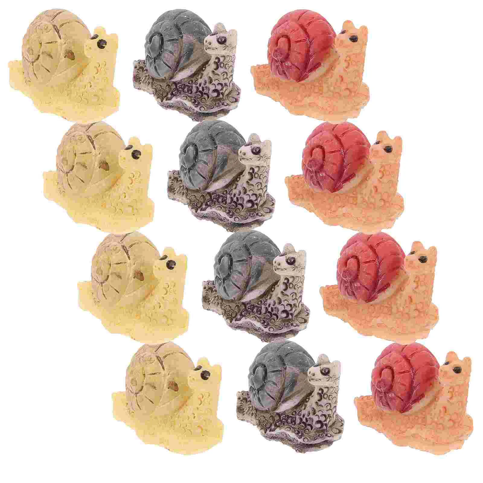 

12Pcs Tiny Snail Figurines Micro Landscaping Snail Mini Garden Snail Figurines Garden Decor