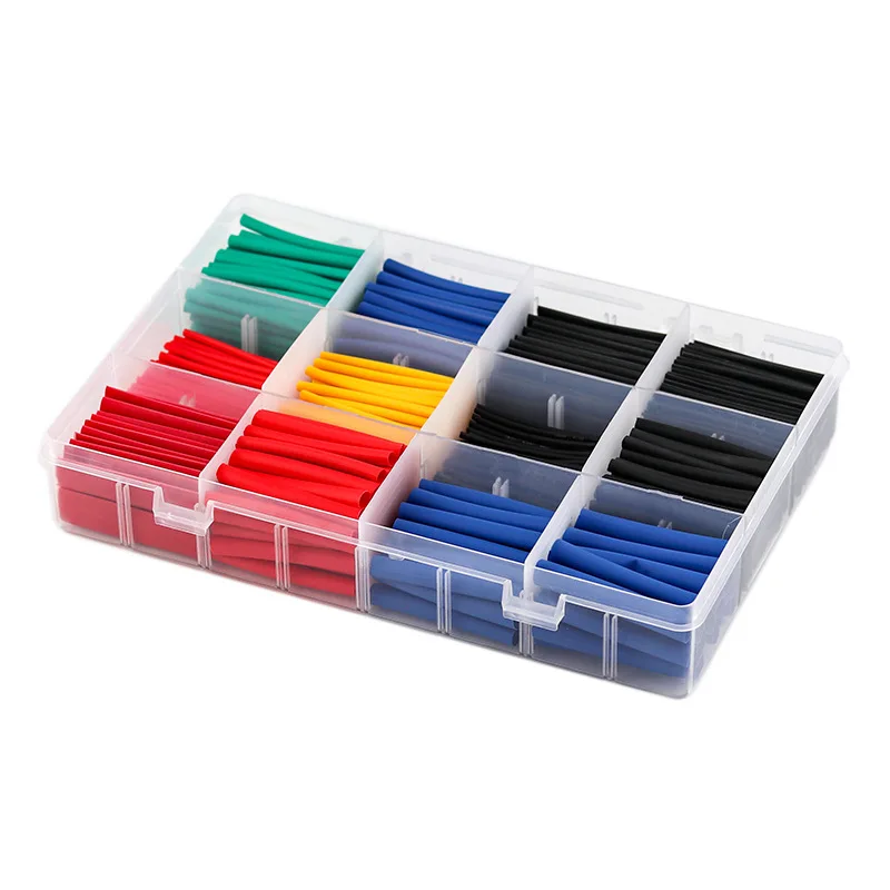 

530pc 2:1 Polyolefin Shrinking Assorted Heat Shrink Tube Wrap Wire Cable Insulated Sleeving Tubing Set Electrical Connector