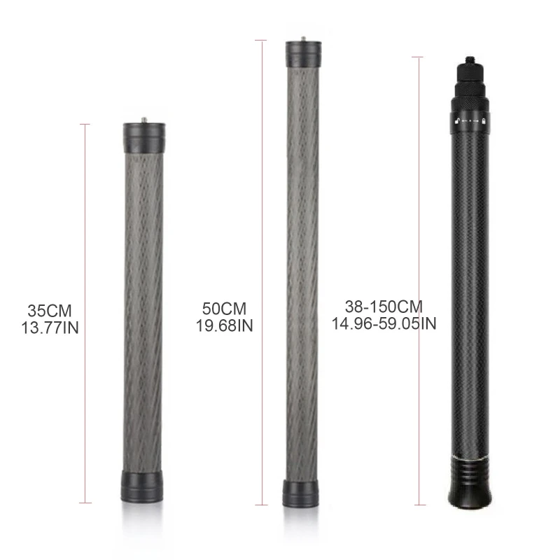 Description Picture 5 of itemCarbon Fiber Extension Pole, Extendable Rod Handheld Gimbal Handle Grip for Ronin Zhiyun Feiyu H8WD