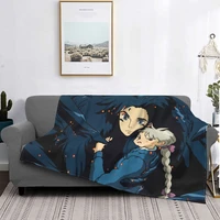 howl moving castle hauru animated movie blanket flannel spring autumn conflict warm throws for winter bedding