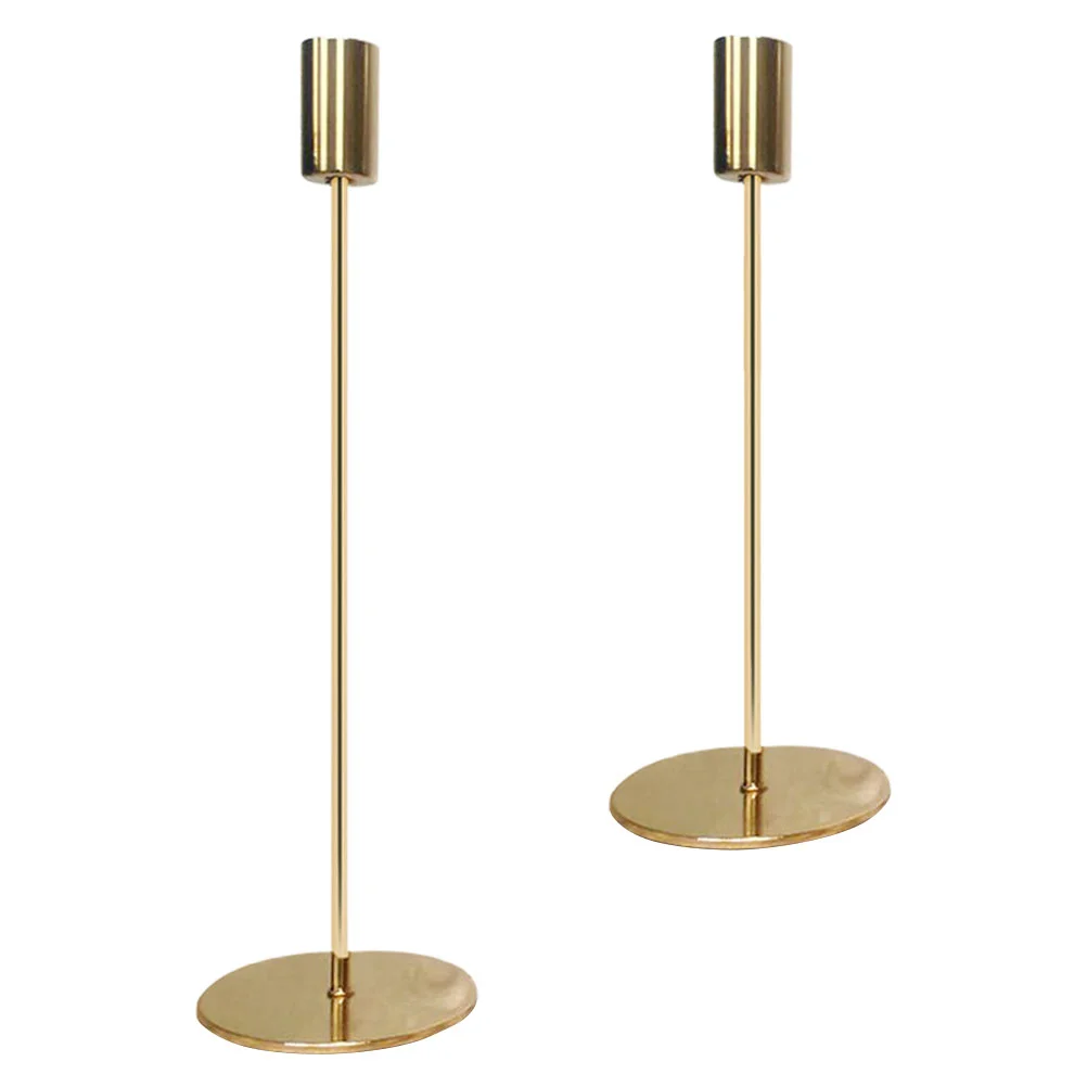 

Holder Candlestick Taper Holders Metal Wedding Decorative Stand Candlesticks Golden Party Iron Pillarstick Single Tabletop Room
