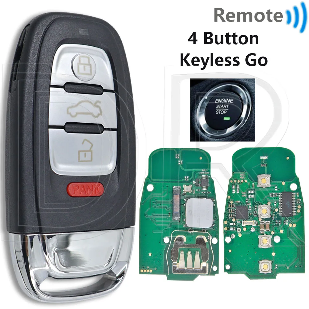 Отличный чип ID46 PCF7945 754C/754J Half Smart/Keyless Go 315/433/868 МГц Автомобильный дистанционный ключ для Audi A4 A4L A5 A6 A7 A8 RS4 S4 S5 Q5