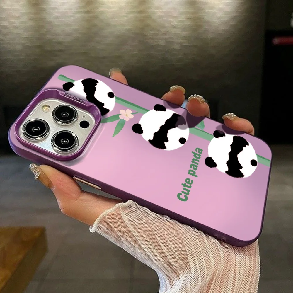 Cute Panda Case For Honor 90 200 Smart Lite Pro 90Pro Luxury Phone Cover X7C IMD Plating Protect Fundas