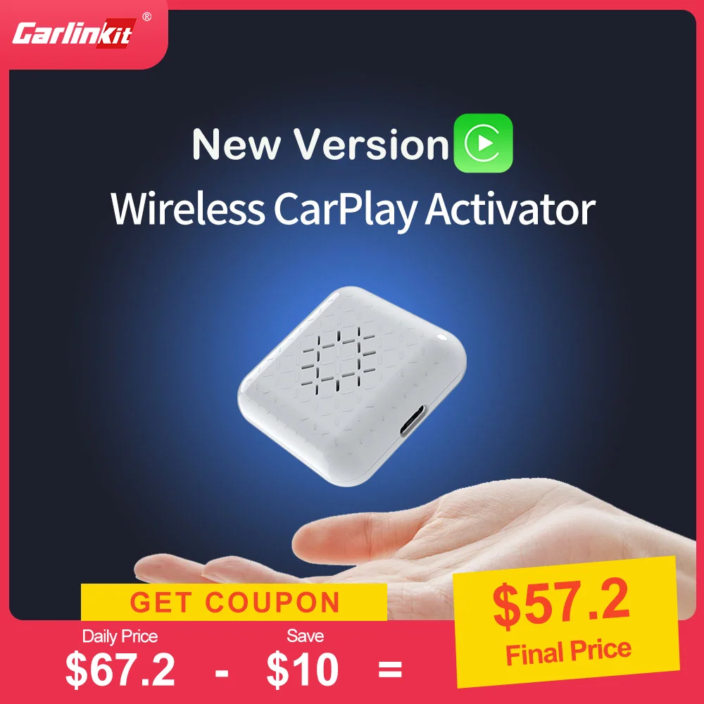 

Carlinkit MINI Wireless CarPlay Smart Box USB CarPlay Adapter Plug &Play For Audi Mercedes Volkswagen Toyota Wired to Wireless