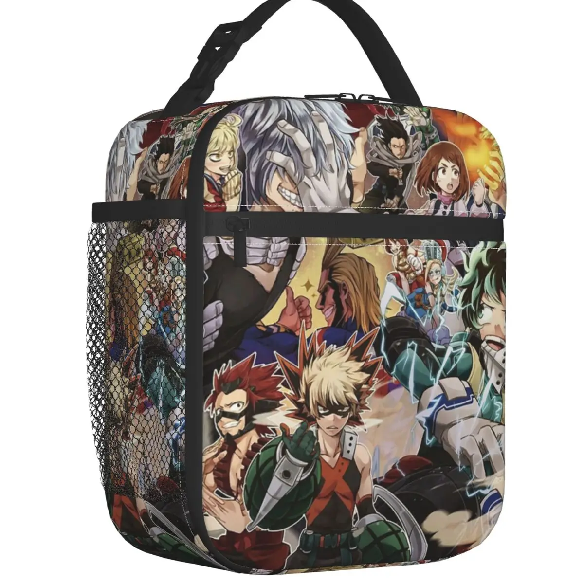 My Hero Academia Anime Manga Insulated Lunch Bags Women MHA All For One Resuable Thermal Cooler Bento Box Outdoor Camping Travel