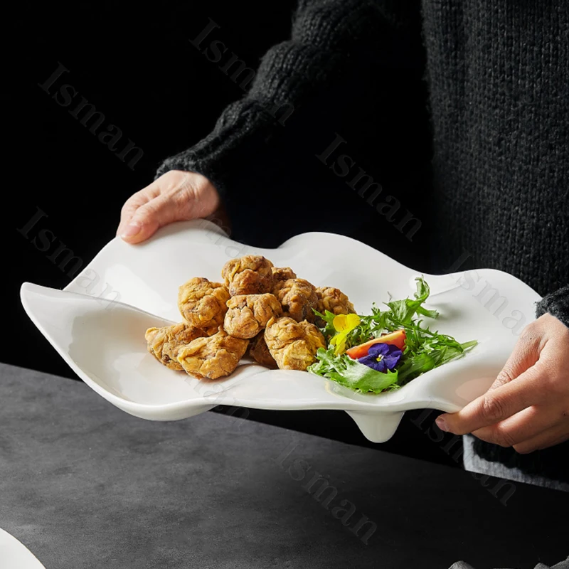 

Посуда в скандинавском стиле, необычная керамическая тарелка, молекулярная кухня, обеденная тарелка, семейное художественное блюдо