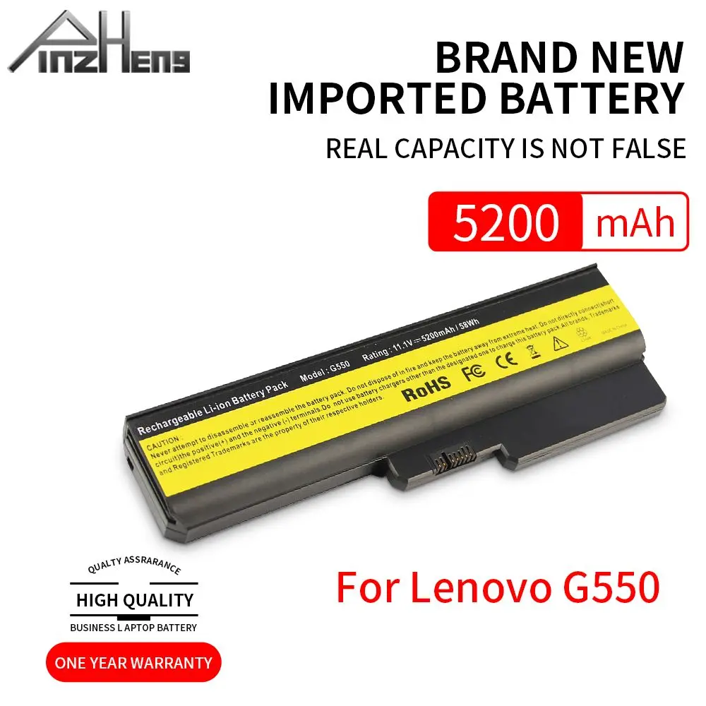 

PINZHENG 5200mAh Laptop Battery For Lenovo 3000 N500 B550 G450 G530 G550 IdeaPad B460 G555 G455 V460 Z360 V460A-IFI G430 4152