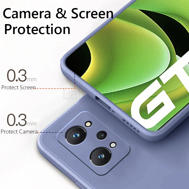 for realme gt neo 2 3 case shockproof liquid silicone soft cover on for realme gt2 pro neo2 neo 2t 5g phone case coque shell free global shipping