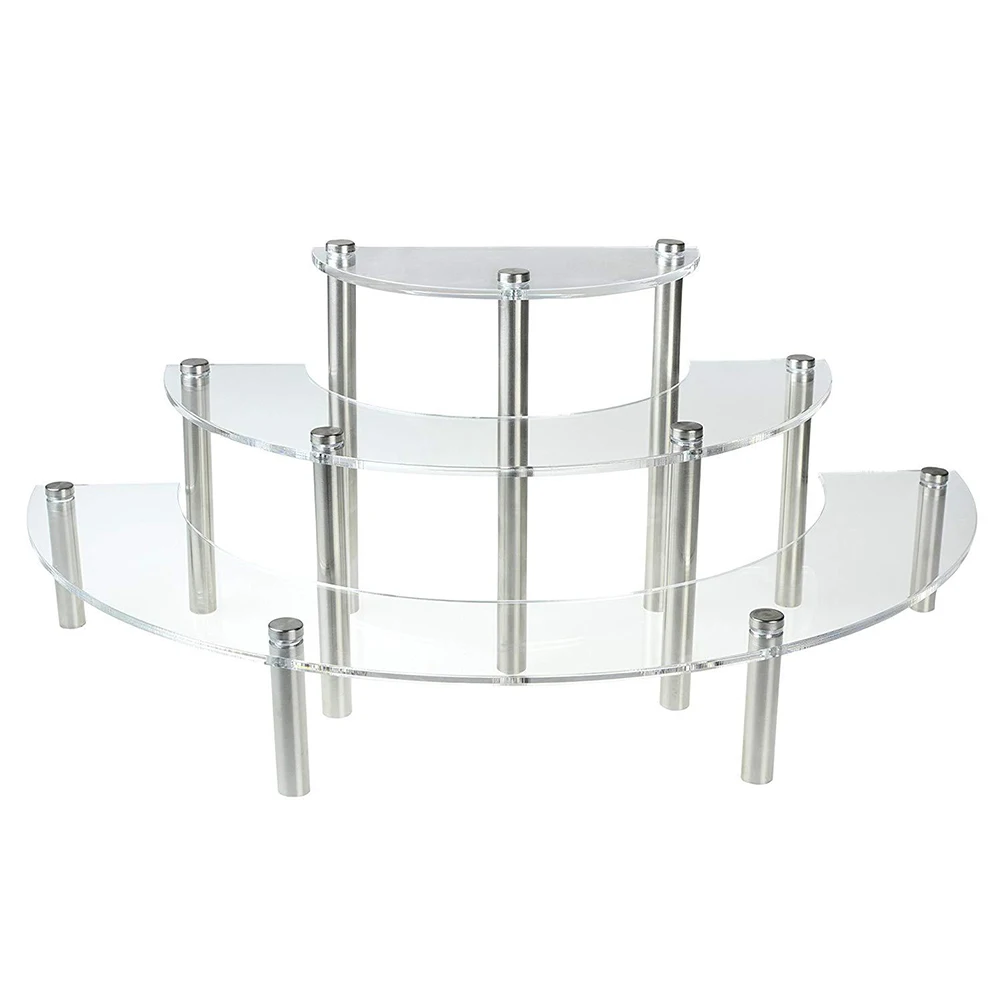 

Wedding Acrylic Cake Display Stand Serving Platter Kitchen Cupcake Holder Transparent Removable Dessert Party 3 Tiers Snack Rack