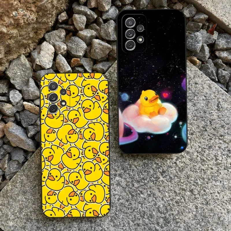 

Yellow Duck Phone Case For Sumsung S23 S22 S21 Plus Ultra A13 A23 A33 A53 A52 A51 A22 A30 A32 A50 Black Soft Cover