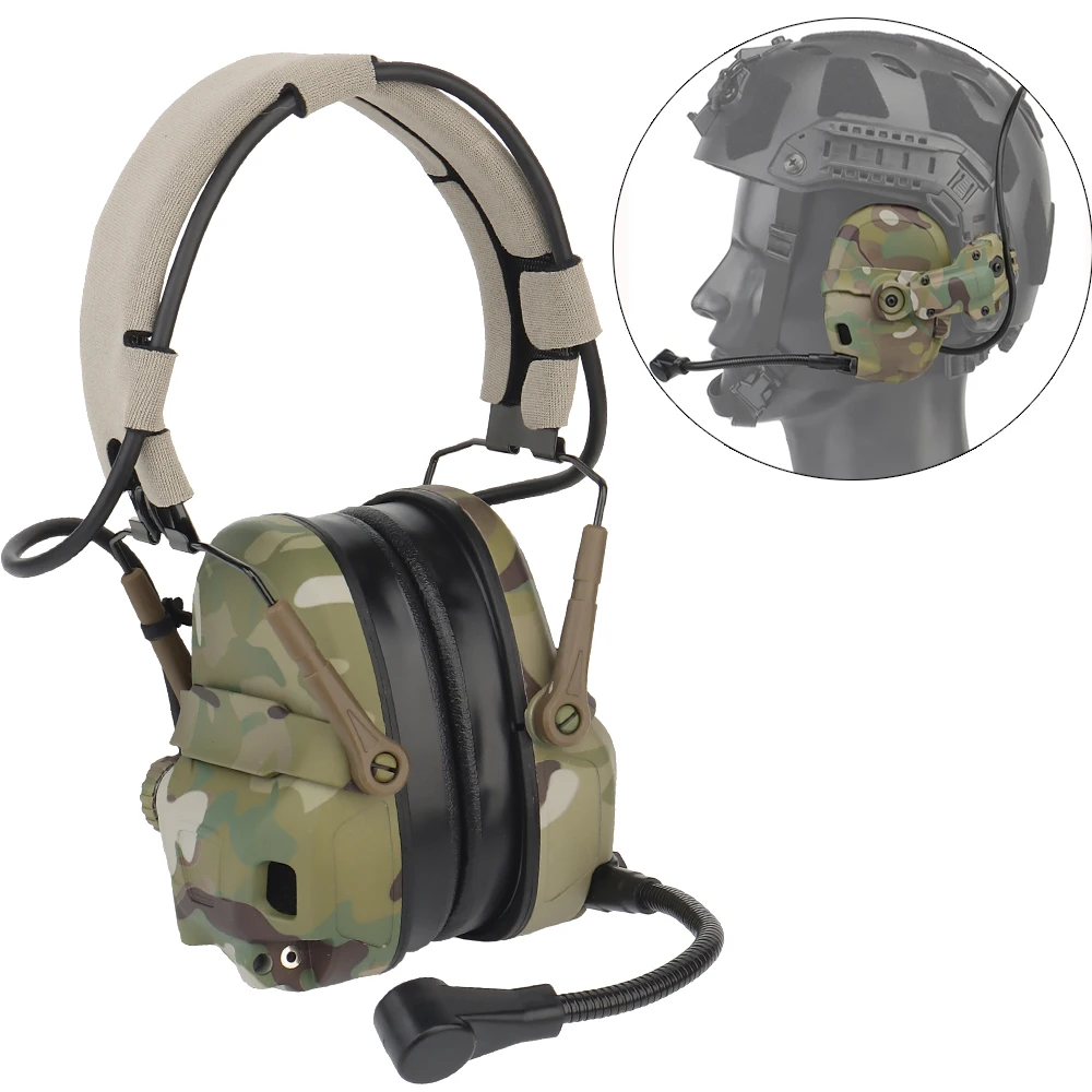 GEN 6 전술 헤드셋 사냥 슈팅 OPS Core ARC 및 Wendy M-LOK 헬멧 헤드 용 소음 감소 헤드셋 2 in 1